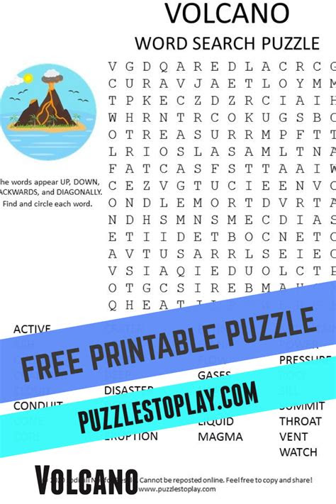 Add your own answers, images, and more. volcano word search puzzle puzzles to play in 2020 free printable