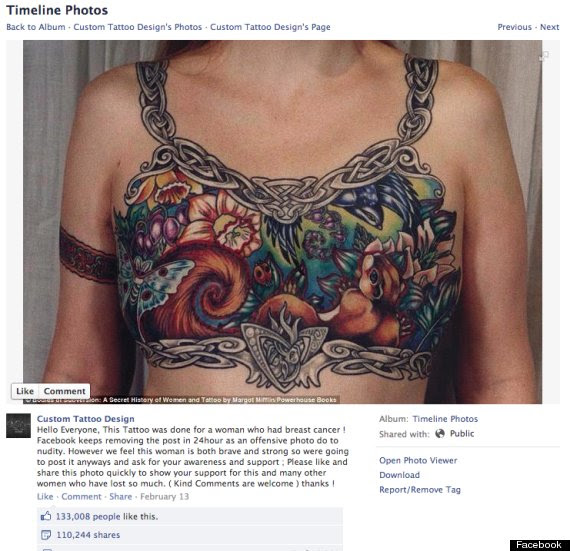 The tattoo is featured on the Facebook page for Custom Tattoo Design