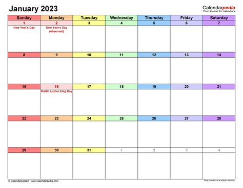 This printable document is available as editable word / pdf / jpg template. free printable calendar january 2023 printable word searches
