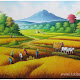 Lukisan Pemandangan Sawah Padi Di Kampung - Jual Lukisan Panen Padi Pemandangan Sawah Ukuran 135 X 85 Cm Shopee Indonesia