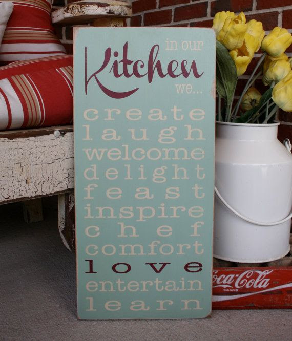 In Our Kitchen We - Rules Sign - Typography Word Art on Etsy,  | V…