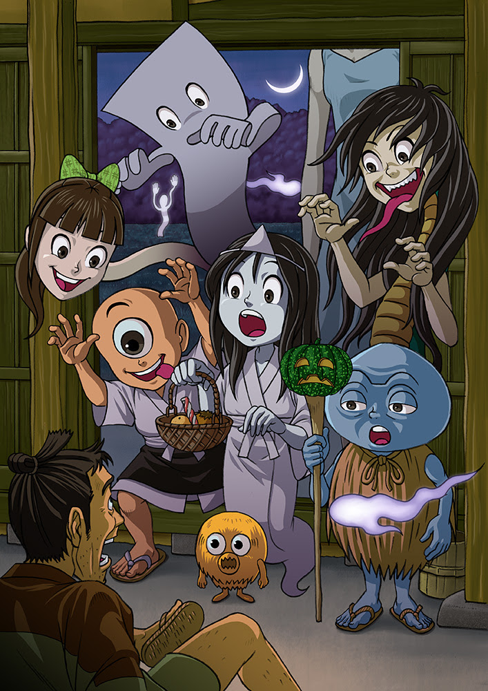 和風ハロウィン お菓子をくれないと祟っちゃうぞ 日本の妖怪たちのハロウィンイラスト Rush
