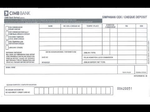 MY-How to fill Cheque Deposit Slip of CIMB Bank Malaysia ...