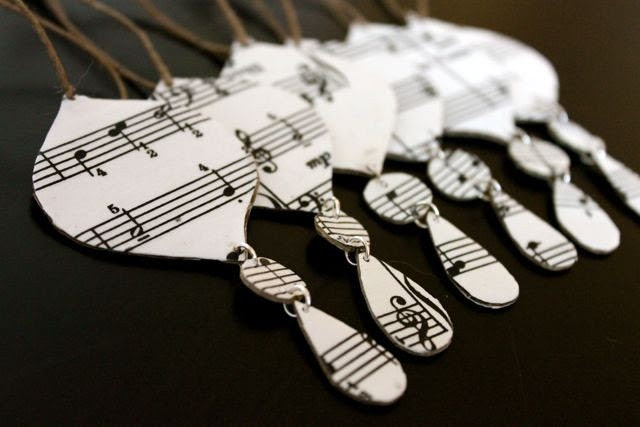 24 Music sheet christmas ornaments (free shipping)