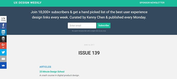 UX Design Weekly Newsletter UX Feedback Tools