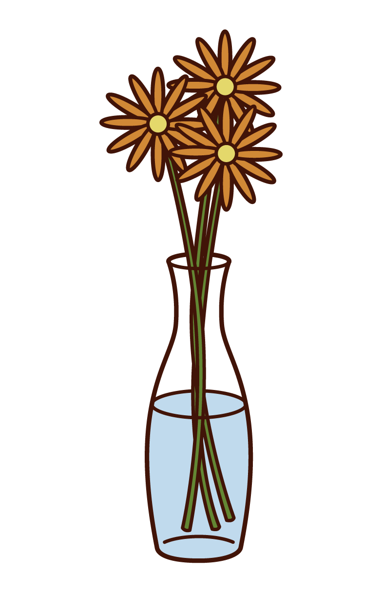 花瓶に生けられた花のイラスト フリーイラスト素材集 Kukukeke