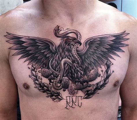 chest mexican eagle tattoo superflytattoo pinterest