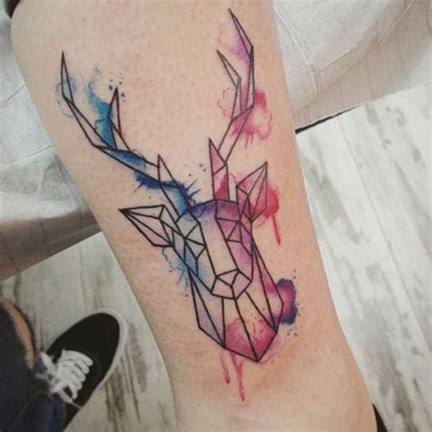watercolor deer tattoo designs ideas  meaning