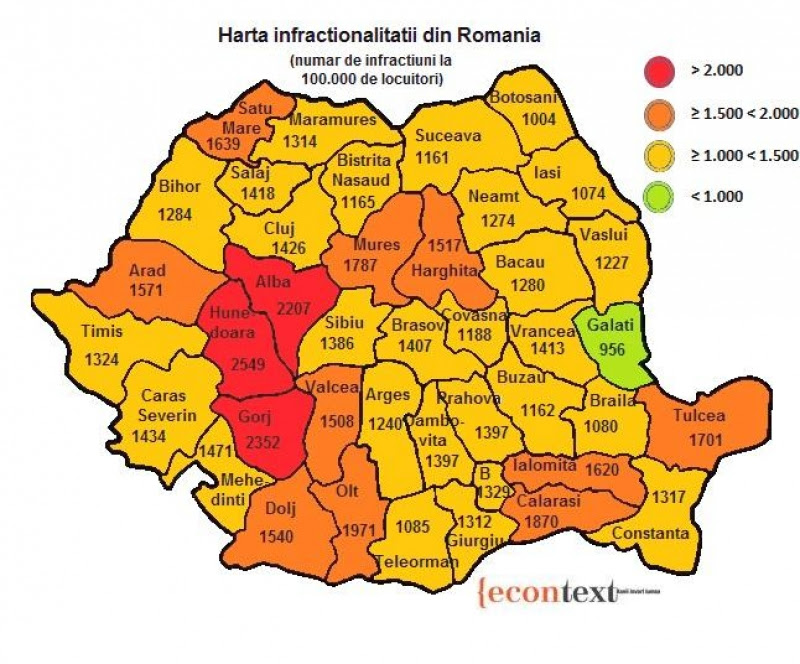 prahova pe harta Harta infractionalitatii: Pe ce loc crezi ca se situeaza Prahova?