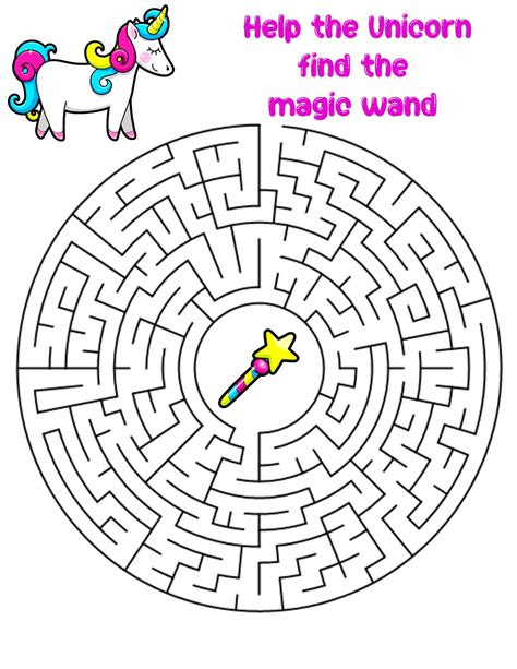  printable unicorn activity sheets word search maze i spy etsy