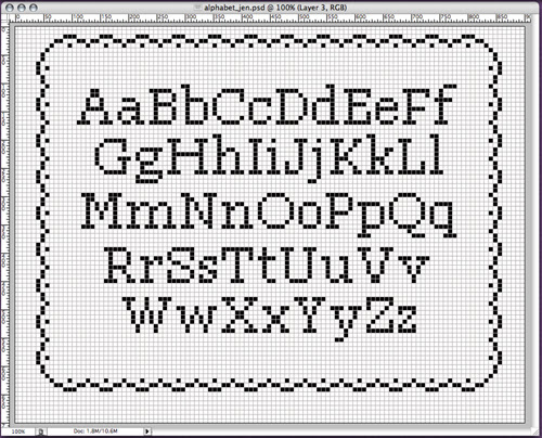 And I started on another cross stitch project. This time the whole alphabet 