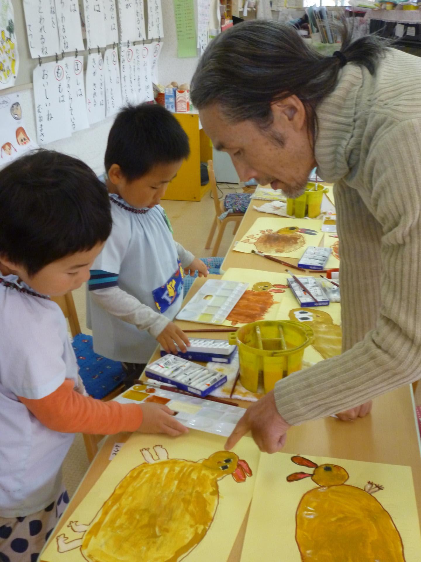 12/12 絵画指導 うさぎを描きました - こんにちは! 高洲です