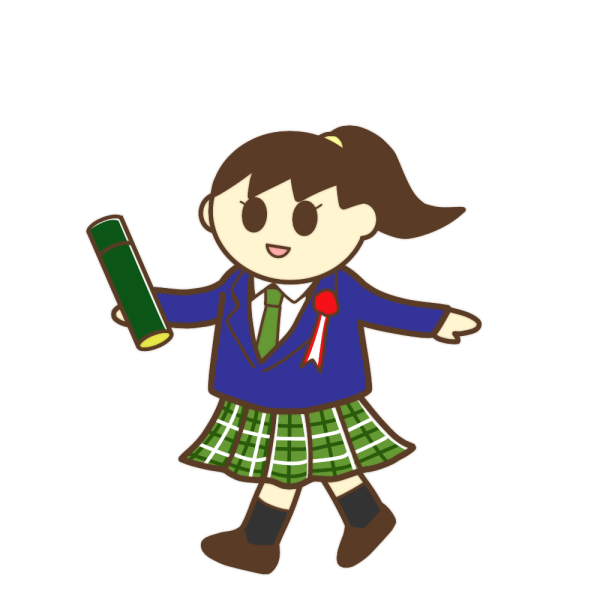卒業証書を持つ女子高生のイラスト かわいいフリー素材が無料のイラストレイン