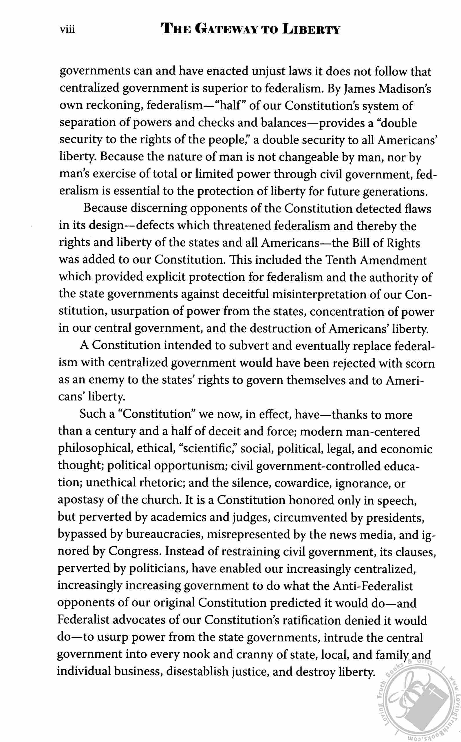 Gateway To Liberty The Constitutional Power Of The 10th Amendment By Archie P Jones Book