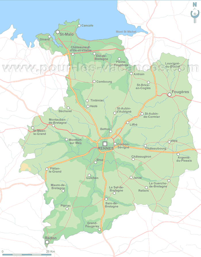 ille et vilaine carte de bretagne • Voyages - Cartes