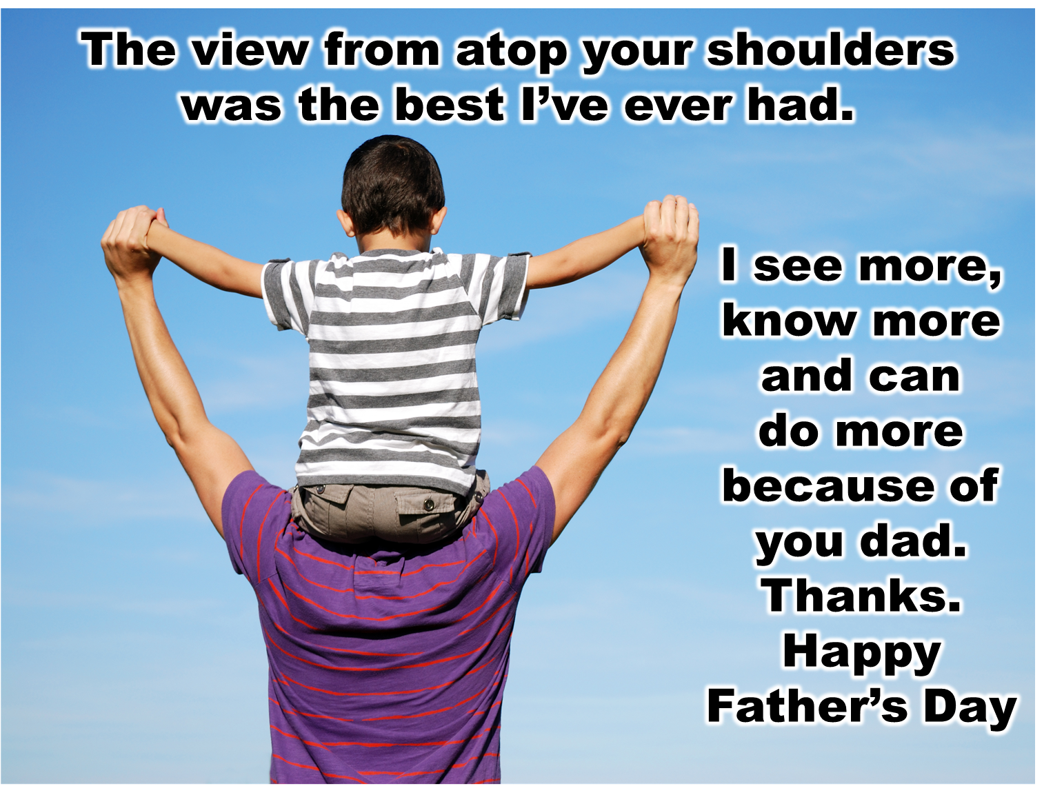 Fathers words of love and appreciation from the heart