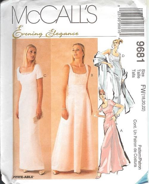 McCalls Sewing Pattern Misses Bridal Evening Gown McCalls Sewing Pattern Misses Bridal Evening Gown