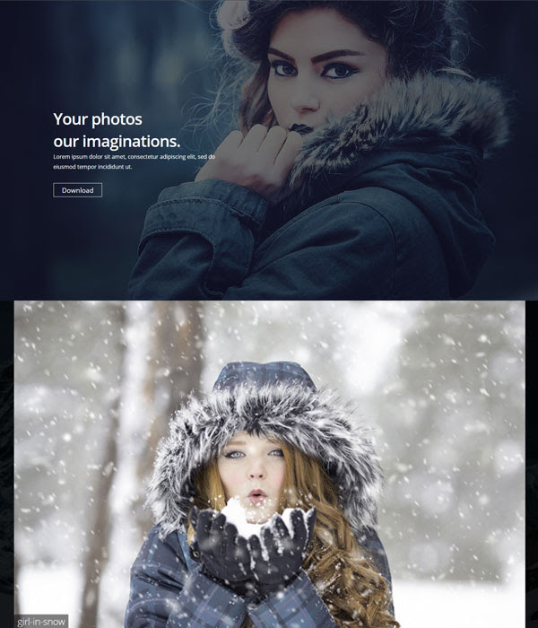 Dark Photo App Builder layout