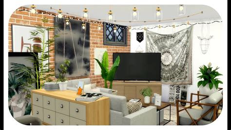 sims  apartment build organic bohemian basement