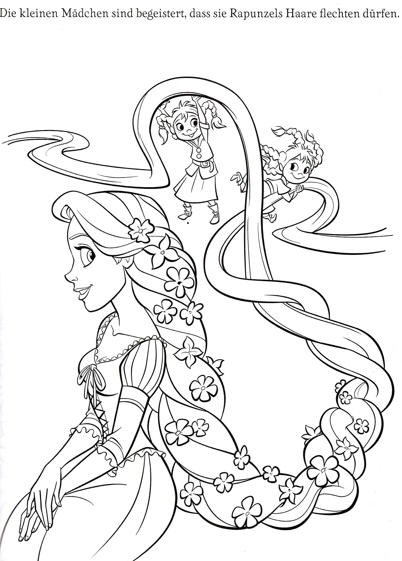 Download Rapunzel coloring pages to download and print for free