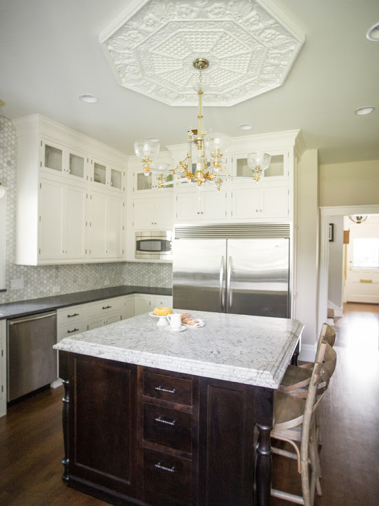 White Spring Granite Countertops - Transitional - kitchen - Kristin Petro Interiors