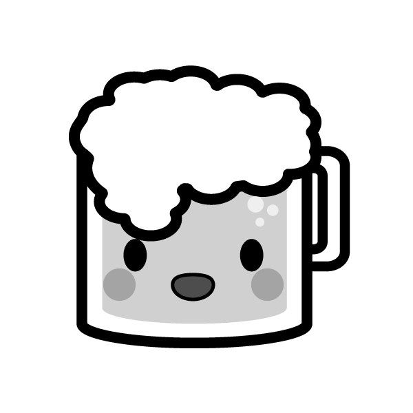 ビール イラスト 白黒
