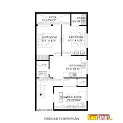 New 27 45 House Map, House Plan 2 Bedroom