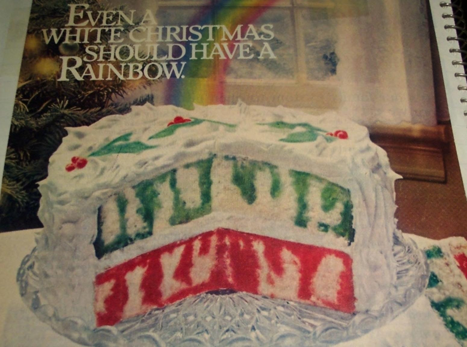CHRISTMAS RAINBOW JELL-O POKE CAKE..1980 Recipe 1980 | Just A Pinch Recipes