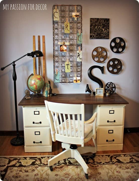 Goodwill File Cabinets to DIY Desk