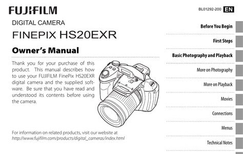 Read Online fujifilm finepix hs20exr manual Simple Way to Read Online or Download PDF