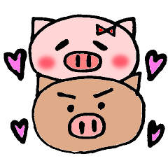 あいぶたとぽんぶたの日常 Lineスタンプ Shishi