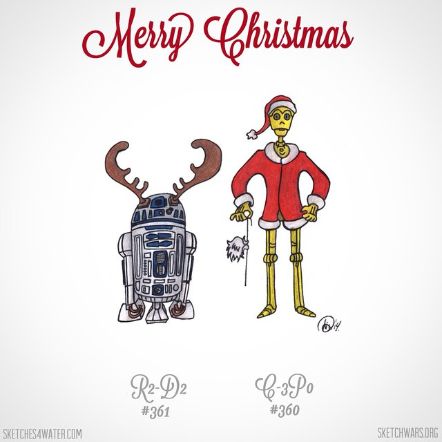 And Happy Hanukkah! - sketches4water.com - #starwars #Christmas #starwarsChristmas