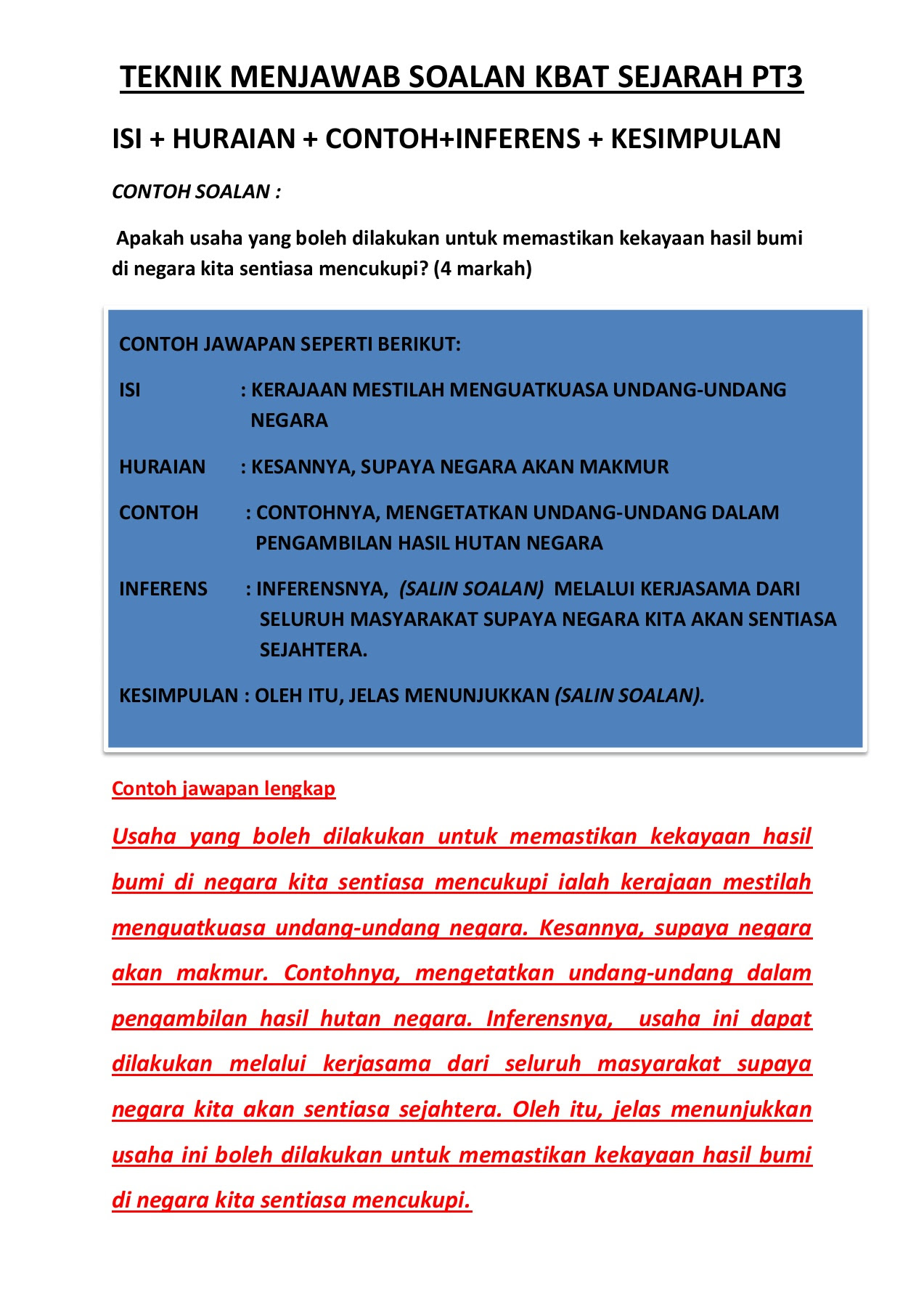Teknik Menjawab Soalan Kbat Sejarah Pt3 Merged