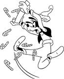 Goofy accidentally slips and spills all the candy in this free coloring book pages from Disney.