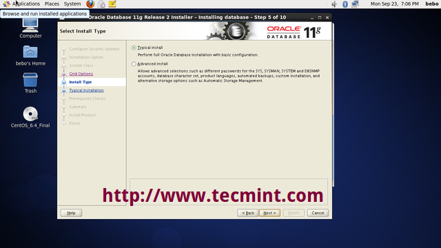 Select Oracle Install Type