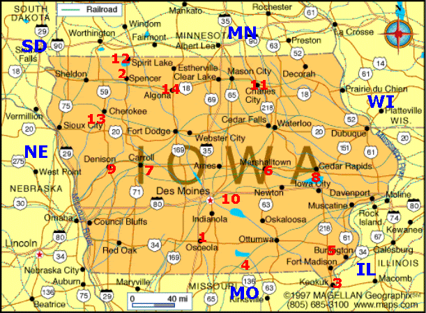 Iowa Map  ToursMaps.com