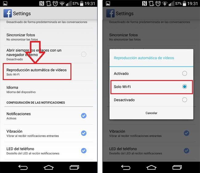 Ajuste de reproduccion automatica de videos