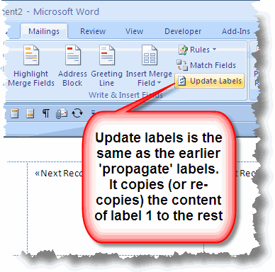 Mail merge labels with Microsoft Office