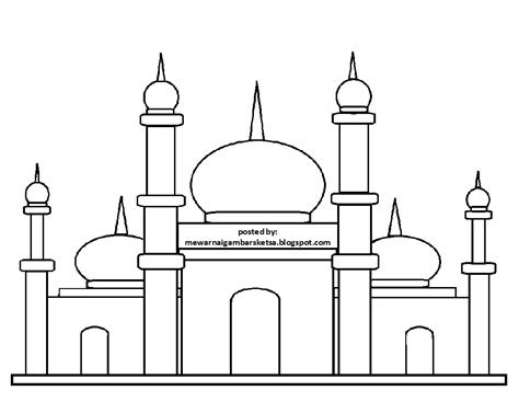 mewarnai gambar mewarnai gambar masjid yuuk