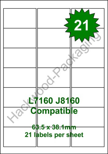 21Labels/ Sheets : 21 Labels Per Page X 20 Sheets 70mm X ...
