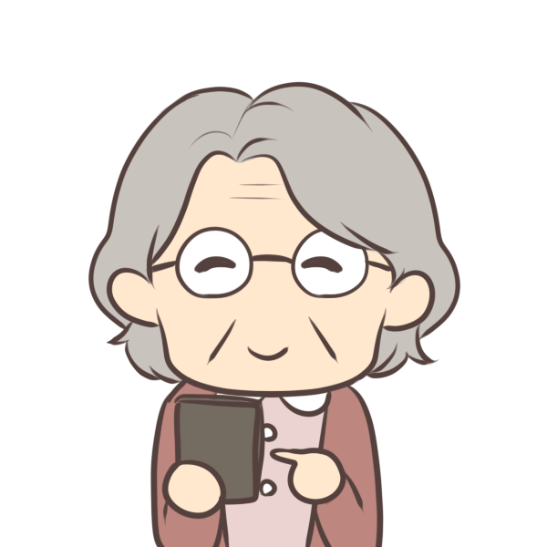 スマホを触るおばあちゃんのイラスト かわいいフリー素材が無料のイラストレイン