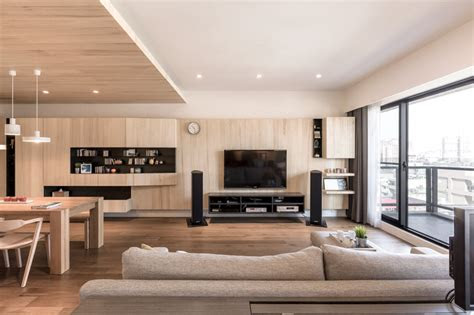 modern apartment celebrates    natural wood