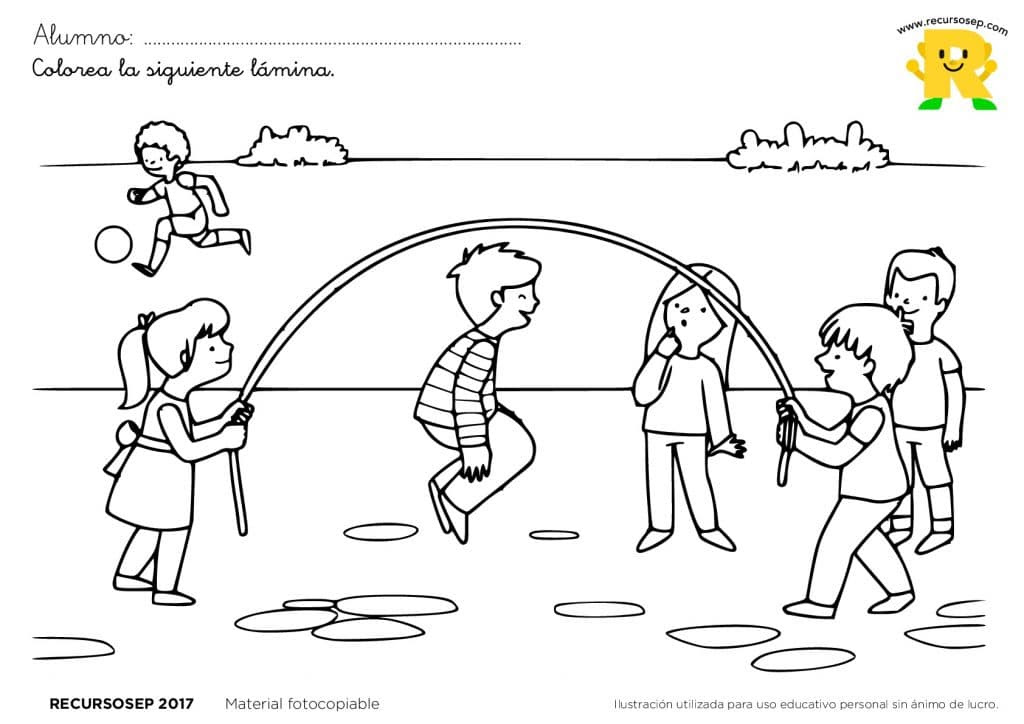 Láminas para colorear: Juegos tradicionales