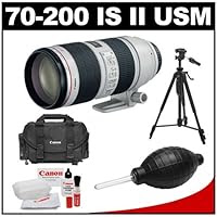 Canon EF 70-200mm f/2.8 L IS II USM Zoom Lens + Canon 2400 DSLR Gadget Bag Case + Tripod + Kit for EOS 60D, 7D, 5D Mark II III, Rebel T3, T3i, T4i Digital SLR Cameras