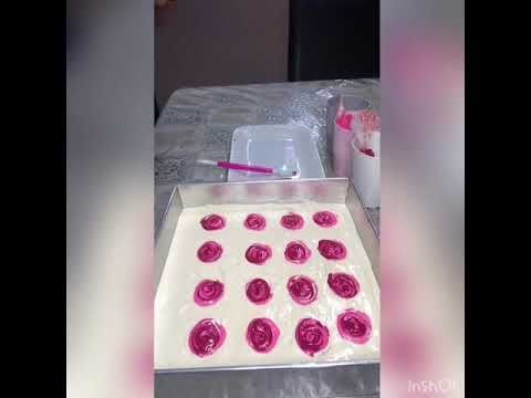 kek marble merah coklat