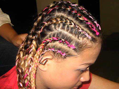 fifi's pink synthetic cornrows