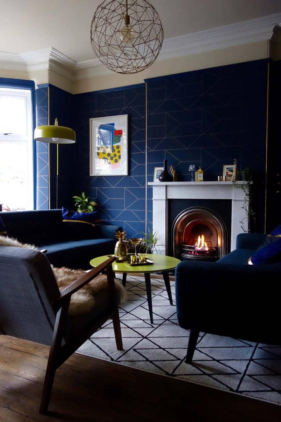 Moody Blue and Gold Interiors | Interior Design Trends ...