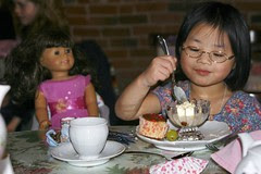 Olivia Enjoying Dessert at the American Girl Tea Party