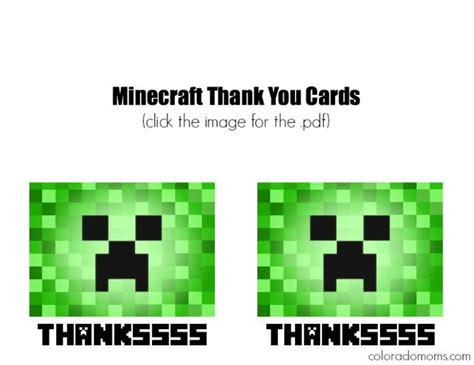  printable minecraft thank you cards printable word searches