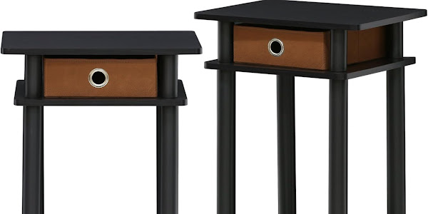 Furinno Turn-N-Tube End Table, 2-Pack, Espresso